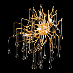 Бра с лучеобразным основанием и подвесками из прозрачного стекла в виде длинных капель Droplet Chandelier варинант исполнения - 6 | Loft Concept в Грозном