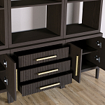 Модульный стеллаж Primo из трех составных элементов Темный орех варинант исполнения - 5 | Loft Concept в Грозном