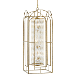 Люстра золотая с внутренним цилиндром из хрустальных бусин Romantic Lantern варинант исполнения - 2 | Loft Concept в Грозном