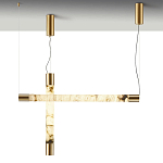 Подвесной светильник с цилиндрическим плафоном из алебастра PEARLS Suspension варинант исполнения - 3 | Loft Concept в Грозном