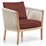 Дизайнерское уличное кресло из массива дерева с веревочной спинкой BOBOLI Armchair варинант исполнения - 1 | Loft Concept в Грозном