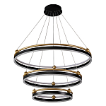 Люстра подвесная с тремя кольцами черного и золотого цвета Ring Horizontal варинант исполнения - 1 | Loft Concept в Грозном