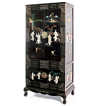Шкаф черный в китайском стиле  Chinese Cabinet Black варинант исполнения - 4 | Loft Concept в Грозном