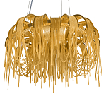 Люстра подвесная круглая с изогнутыми металлическими дугами и ниспадающими цепочками 65 см Atlantis Chain варинант исполнения - 7 | Loft Concept в Грозном