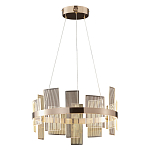 Люстра подвесная круглая с рифлёными прозрачными элементами и золотым основанием Aurea Vista варинант исполнения - 1 | Loft Concept в Грозном