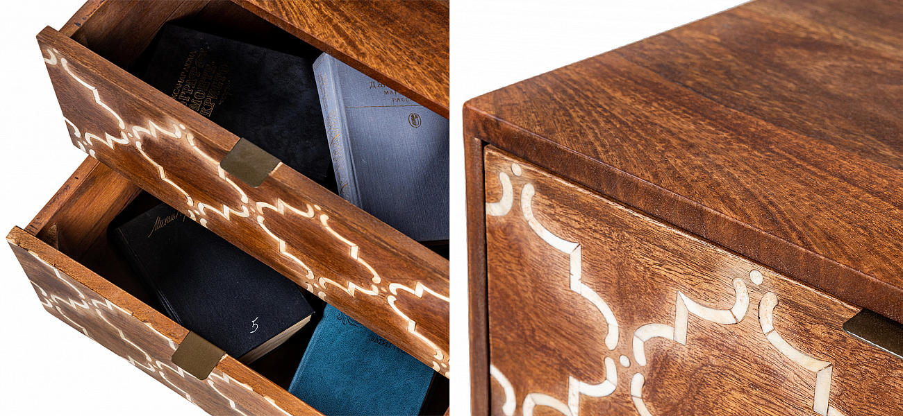 Тумба из натурального дерева Bone Inlay Тумба из натурального дерева Bone Inlay - Loft-Concept в Грозном