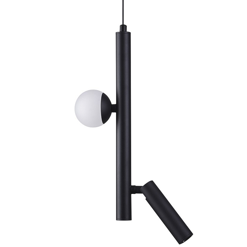 Подвесной светодиодный светильник Longo Hanging Lamp Черный Белый Подвесной светодиодный светильник Longo Hanging Lamp Черный Белый в Грозном | Loft Concept