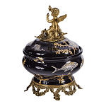 Шкатулка черного цвета с бронзовым ангелом Eden Garden варинант исполнения - 3 | Loft Concept в Грозном