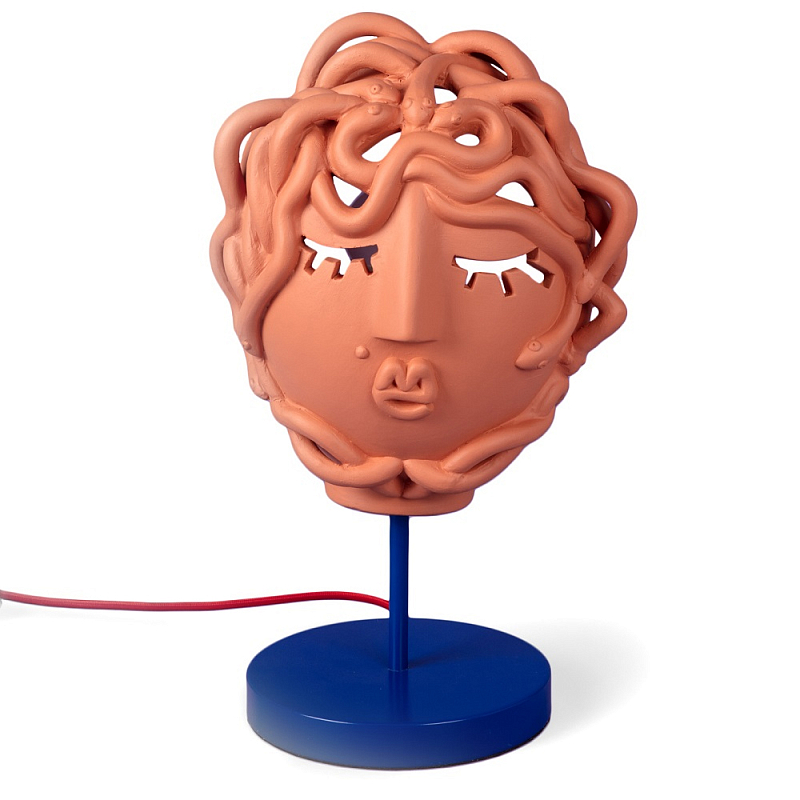 Настольная лампа Seletti Medusa Mask Терракотовый Синий Настольная лампа Seletti Medusa Mask Терракотовый Синий в Грозном | Loft Concept
