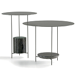 Дизайнерский круглый кофейный стол из металла с мраморным декором PANNA COTTA Coffee Table варинант исполнения - 7 | Loft Concept в Грозном