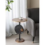 Столик приставной с абстрактным основанием и акцентом в виде золотистого диска Heavenly Space варинант исполнения - 7 | Loft Concept в Грозном