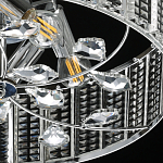 Люстра круглая на цепи цвета хром с прозрачными рельефными хрустальными пластинами Textured Glass Chandelier варинант исполнения - 7 | Loft Concept в Грозном