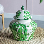Ваза с зелёными листьями и крышкой Vase Green Leaves варинант исполнения - 6 | Loft Concept в Грозном