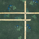 Обои ручная роспись Morning Glory Original colourway on Edo Green painted Xuan paper варинант исполнения - 2 | Loft Concept в Грозном