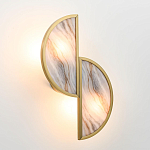 Бра с двумя полукруглыми плафонами из искусственного алебастра в бронзовой оправе Marbella варинант исполнения - 8 | Loft Concept в Грозном