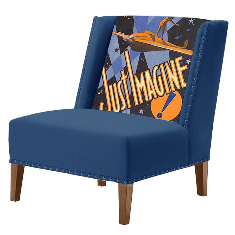 FUN Armchair Just Imagine Dark blue Дизайнерское кресло с цветным принтом Сапфирово-синий FUN Armchair Just Imagine Dark blue Дизайнерское кресло с цветным принтом Сапфирово-синий в Грозном | Loft Concept