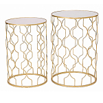 Набор из двух столов из металла Brass Symphony Geometry варинант исполнения - 1 | Loft Concept в Грозном