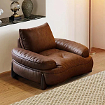 Кресло кожаное с деревянным каркасом Medieval Furniture варинант исполнения - 1 | Loft Concept в Грозном