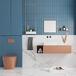 Настенное зеркало квадратной формы в металлической раме золотого цвета CORNER MIRROR GOLD варинант исполнения - 2 | Loft Concept в Грозном