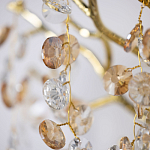 Бра золотого цвета с ветвями и прозрачными хрустальнымих подвесками Droplet Chandelier варинант исполнения - 4 | Loft Concept в Грозном