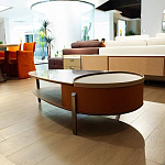 Дизайнерский журнальный стол овальной формы с открывающейся столешницей Caleb Coffee Table варинант исполнения - 2 | Loft Concept в Грозном