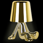 Настольная лампа фигурная золотого цвета с гладким абажуром Высота 17 см Sophia варинант исполнения - 3 | Loft Concept в Грозном