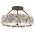 Потолочный светильник круглый с абажуром из устричных раковин Sea Ravens варинант исполнения - 2 | Loft Concept в Грозном