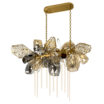 Люстра подвесная с 22-мя гранёными стеклянными плафонами с вертикальными подвесками Gilded Mirage  варинант исполнения - 5 | Loft Concept в Грозном