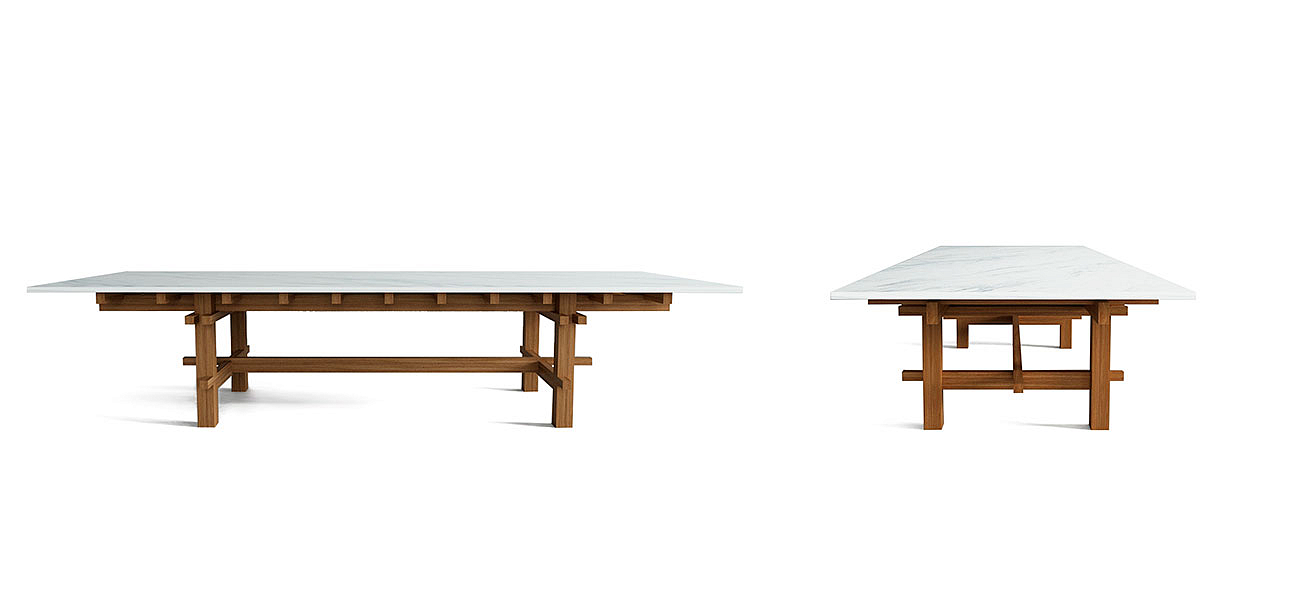 Журнальный стол из дерева с каменной столешницей Minka Table Журнальный стол из дерева с каменной столешницей Minka Table - Loft-Concept в Грозном