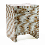 Тумбочка прикроватная Bogense Bone Inlay Bedside Beige варинант исполнения - 1 | Loft Concept в Грозном