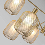 Люстра потолочная с абажурами из металлической сетки Loft Grid Pendant Gold варинант исполнения - 3 | Loft Concept в Грозном