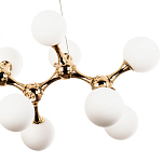 Линейная люстра с плафонами из стеклянных шаров Pearls Suspension Linear Gold Chandelier варинант исполнения - 4 | Loft Concept в Грозном