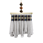 Люстра квадратная плетеная с бахромой Wicker Square Chandelier with Tassels варинант исполнения - 2 | Loft Concept в Грозном