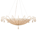 Люстра из деревянных бусин с подвесками в виде капель Wooden Beads варинант исполнения - 1 | Loft Concept в Грозном