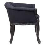 Кресло низкое в стиле прованс Черный Лен Louis French Armchair  варинант исполнения - 2 | Loft Concept в Грозном