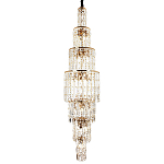 Большая многоярусная люстра с хрустальными подвесками Crystal Art Multi-tiered Gold Chandelier варинант исполнения - 1 | Loft Concept в Грозном