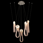 Подвесной светильник белого цвета с 6-ю изогнутыми плафонами Flow Loop варинант исполнения - 3 | Loft Concept в Грозном