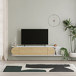ТВ-тумба подвесная белая с полкой и откидной дверцей цвета древесины TONE TV STAND WHITE варинант исполнения - 1 | Loft Concept в Грозном