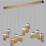 Подвесной светильник линейный с плафонами волнистой формы из фактурного стекла Big Wave варинант исполнения - 9 | Loft Concept в Грозном