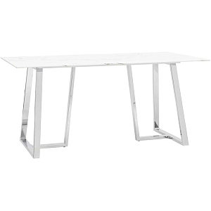 Стол обеденный Jordan столешница белый мрамор ножка хром