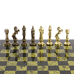 Шахматы Ренессанс из бронзы с доской из натурального камня Змеевик Decorative Thematic Chess варинант исполнения - 4 | Loft Concept в Грозном