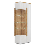 Шкаф-витрина двухдверная с белым глянцевым фасадом Grace of Furniture варинант исполнения - 1 | Loft Concept в Грозном