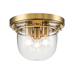 Потолочный светильник для ванных комнат с круглым стеклянным плафоном и тремя лампами Quoizel варинант исполнения - 1 | Loft Concept в Грозном