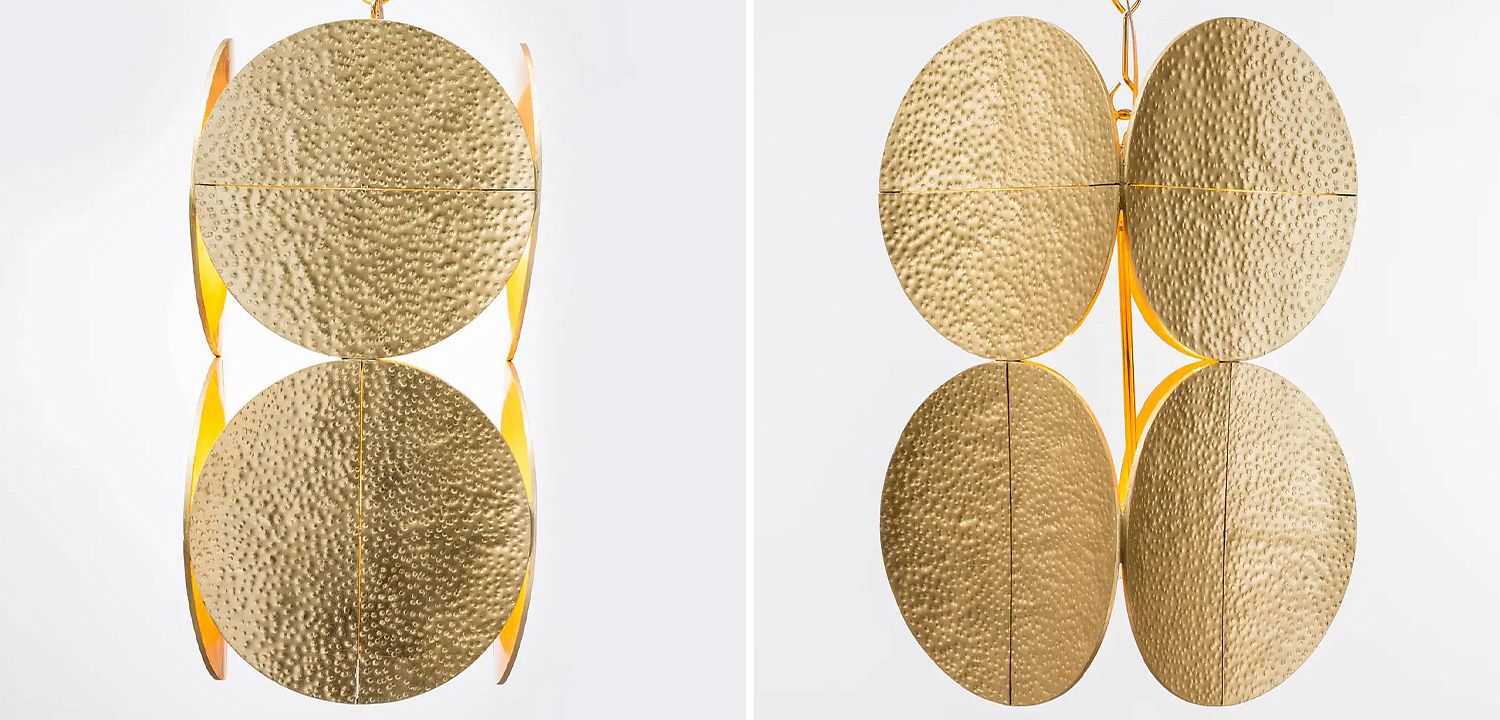 Светильник Shine by S.H.O HALO PENDANT - Modern Gold Leaf Chandelier with Brass Chain Светильник Shine by S.H.O HALO PENDANT - Modern Gold Leaf Chandelier with Brass Chain - Loft-Concept в Грозном