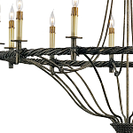 Люстра двухъярусная с отделкой в виде веревки Black Light Profile варинант исполнения - 1 | Loft Concept в Грозном