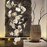 Люстра каскадная из белых цветов каллы и птичек Refined Taste of Light варинант исполнения - 5 | Loft Concept в Грозном