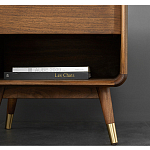 Прикроватная деревянная тумба с ящиком и нишей для хранения Moon Walnut Furniture варинант исполнения - 4 | Loft Concept в Грозном