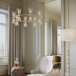 Люстра круглая с фактурными абажурами из тонких металлических палочек Wild Thorns варинант исполнения - 4 | Loft Concept в Грозном