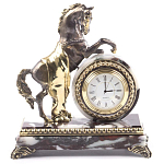 Часы настольные бронзовые с декором в виде коня Horse Stone Clock варинант исполнения - 7 | Loft Concept в Грозном