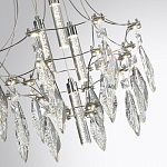 Люстра подвесная из металла с хрустальными подвесками прозрачного цвета Quasar 41 варинант исполнения - 9 | Loft Concept в Грозном
